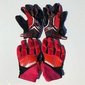 2 Pairs Of Moto Gloves Used